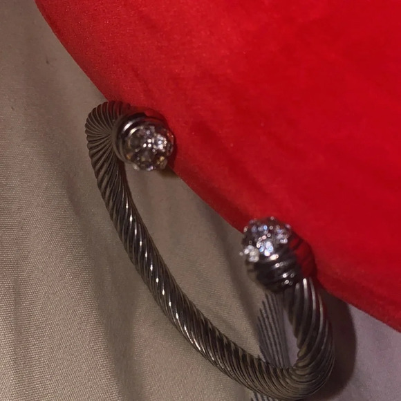 Fashion silver hinge cuff  bracelet with rhinestone - Picture 6 of 9